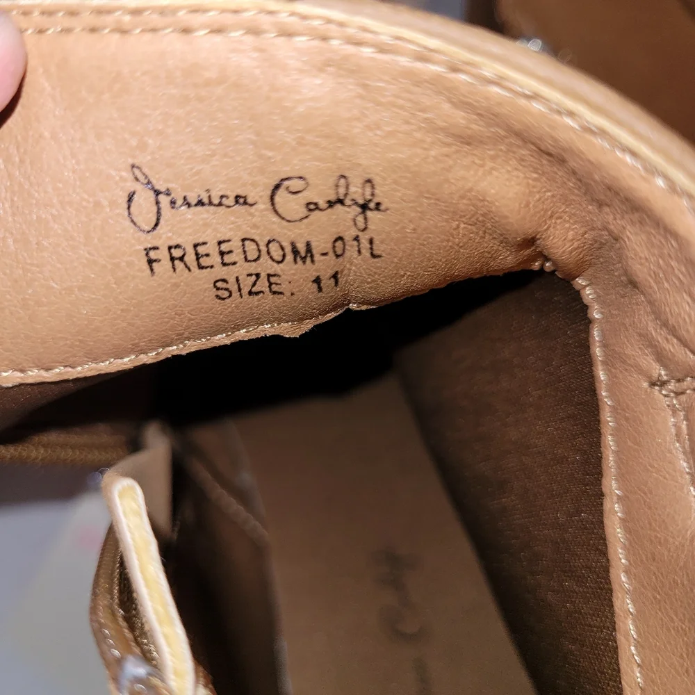 Nwt Jessica Carlyle "Freedom" Platform Wedge Ankle Boots, Size 11 - Picture 6 of 8